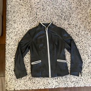 Black leather moto jacket